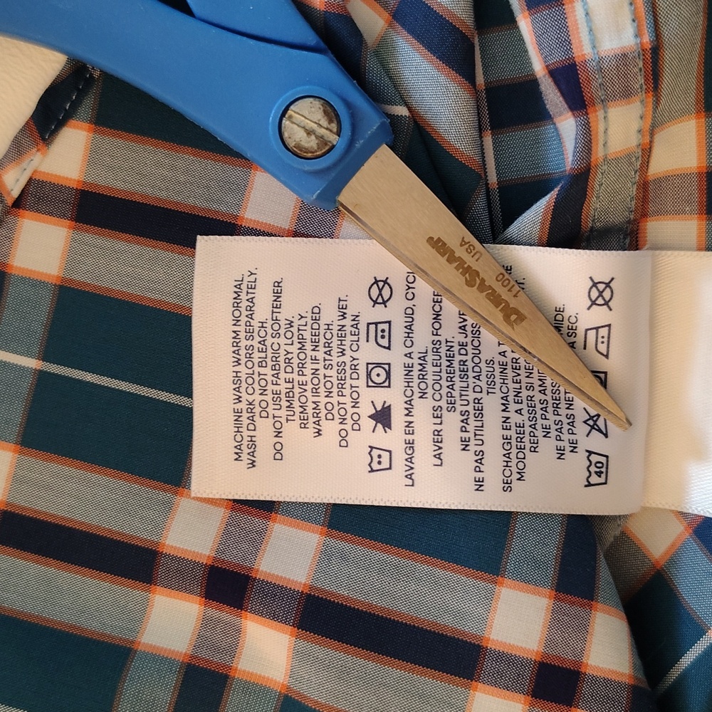 Land's End Shirt Size L Plaid Button Down Long Sleeve Cotton Office Casual Green - Picture 5 of 13
